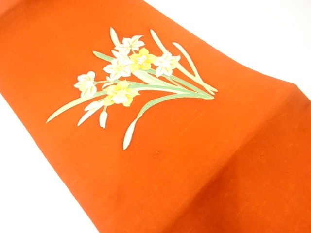 JAPANESE KIMONO / NAGOYA OBI / SILK / WOVEN FLOWERS